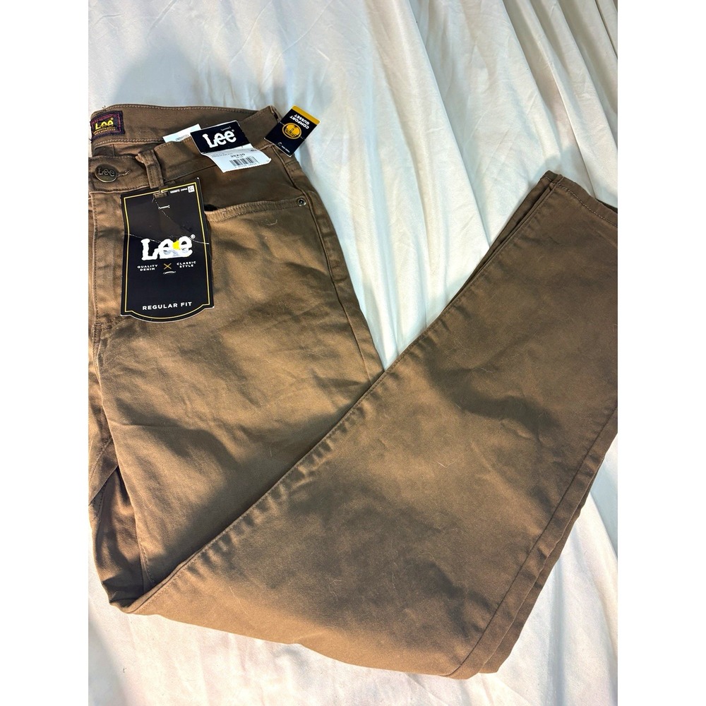Lee Tru-Fit Denim Pants Men's Regular Fit Straight Leg Brown 28W